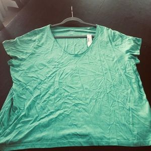 J. Crew Supima Cotton V-Neck T-Shirt, Green NWT